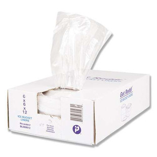 Ice Bucket Liner Bags, 3 Qt, 0.5 Mil, 6" X 12", Clear, 1,000/carton