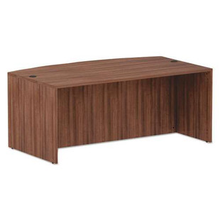 Alera Valencia Series Bow Front Desk Shell, 71" X 41.38" X 29.63", Modern Walnut