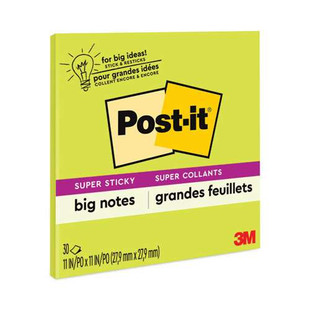 Big Notes, Unruled, 30 Green 11 X 11 Sheets