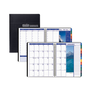 Earthscapes Recycled Weekly/monthly Appointment Book, Landscape Photos, 11 X 8.5, Black Soft Cover, 12-month (jan-dec): 2025
