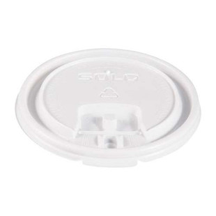 Lift Back And Lock Tab Cup Lids, Fits 10 Oz Cups, White, 100/sleeve, 10 Sleeves/carton