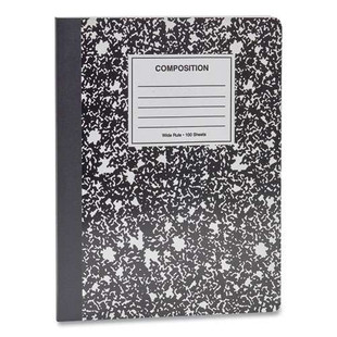 Composition Book, Wide/legal Rule, Black Marble Cover, 9.75 X 7.5, 100 Sheets