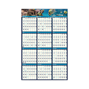 Earthscapes Recycled Reversible/erasable Yearly Wall Calendar, Sea Life Photos, 24 X 37, White Sheets, 12-month(jan-dec):2026