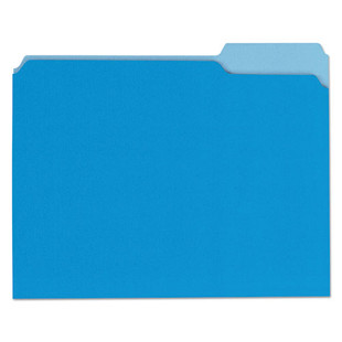 Deluxe Colored Top Tab File Folders, 1/3-cut Tabs: Assorted, Letter Size, Blue/light Blue, 100/box