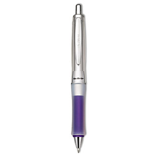 Dr. Grip Center Of Gravity Ballpoint Pen, Retractable, Medium 1 Mm, Black Ink, Silver/navy Grip Barrel