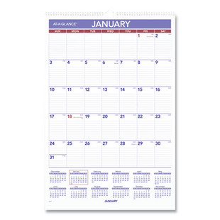 Monthly Wall Calendar With Ruled Daily Blocks, 15.5 X 22.75, White Sheets, 12-month (jan To Dec): 2026