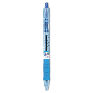 B2p Bottle-2-pen Recycled Ballpoint Pen, Retractable, Fine 0.7 Mm, Blue Ink, Translucent Blue Barrel, Dozen