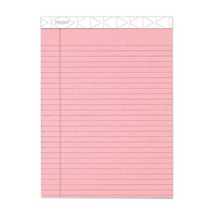 Prism + Colored Writing Pads, Wide/legal Rule, 50 Pastel Pink 8.5 X 11.75 Sheets, 12/pack