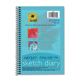 Art1st Sketch Diary, 26 Lb Stock, Blue Cover, 9 X 6, 70 Sheets