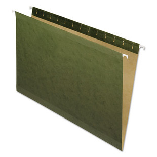 Reinforced Hanging File Folders, Legal Size, Straight Tab, Standard Green, 25/box