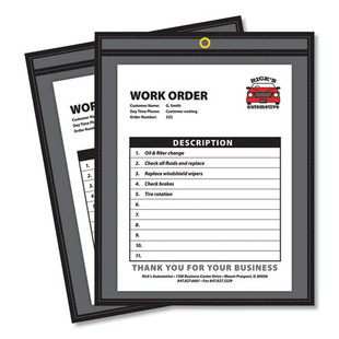 Shop Ticket Holders, Stitched, One Side Clear, 50 Sheets, 8.5 X 11, 25/box