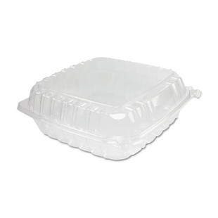 Clearseal Hinged-lid Plastic Containers, 9.5 X 9 X 3, Clear, 100/bag, 2 Bags/carton