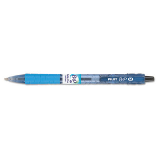 B2p Bottle-2-pen Recycled Ballpoint Pen, Retractable, Medium 1 Mm, Blue Ink, Translucent Blue Barrel, Dozen