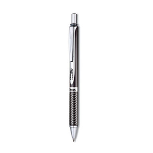 Energel Alloy Rt Gel Pen, Retractable, Medium 0.7 Mm, Black Ink, Black Barrel