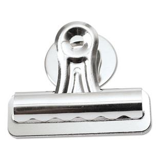 Bulldog Magnetic Clips, Medium, Nickel-plated,12/pack