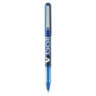 Vball Liquid Ink Roller Ball Pen, Stick, Extra-fine 0.5 Mm, Blue Ink, Blue Barrel, Dozen