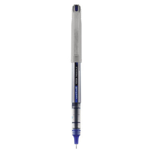 Vision Needle Roller Ball Pen, Stick, Fine 0.7 Mm, Blue Ink, Silver Barrel, Dozen