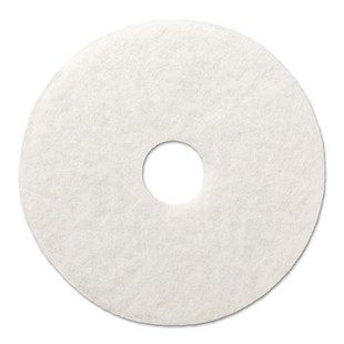 Polishing Floor Pads, 15" Diameter, White, 5/carton