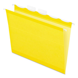 Ready-tab Colored Reinforced Hanging Folders, Letter Size, 1/5-cut Tab, Yellow, 25/box