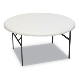 Indestructable Classic Folding Table, Round Top, 200 Lb Capacity, 60" Dia X 29"h, Platinum