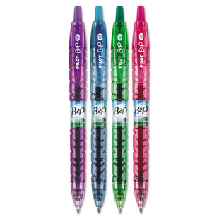 B2p Bottle-2-pen Recycled Gel Pen, Retractable, Fine 0.7 Mm, Assorted Ink And Barrel Colors, 4/pack