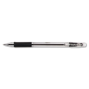 Easytouch Ballpoint Pen, Stick, Fine 0.7 Mm, Black Ink, Clear Barrel, Dozen