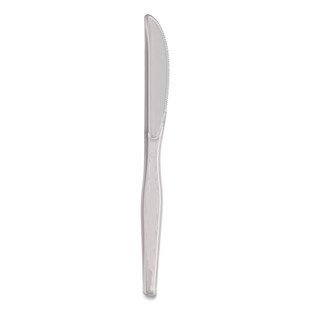 Heavyweight Polystyrene Cutlery, Knives, Clear, 1,000/carton