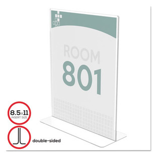 Superior Image Double Sided Sign Holder, 8 1/2 X 11 Insert, Clear