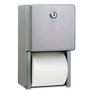 Stainless Steel 2-roll Tissue Dispenser, 6 1/16 X 5 15/16 X 11, Stainless Steel