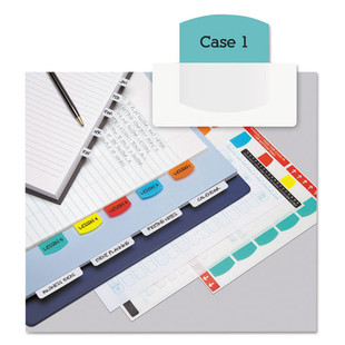 Laser Printable Index Tabs, 1/5-cut Tabs, Assorted Colors, 1.13" Wide, 100/pack