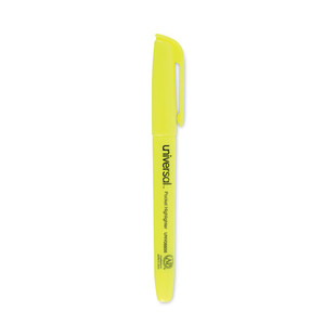 Pocket Highlighter Value Pack, Fluorescent Yellow Ink, Chisel Tip, Yellow Barrel, 36/pack