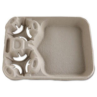 Strongholder Molded Fiber Cup/food Trays, 8 Oz To 44 Oz, 2 Cups, Beige, 100/carton