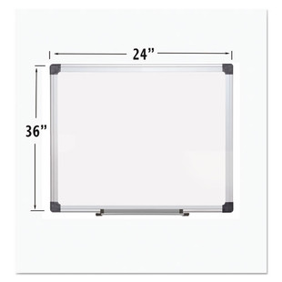 Porcelain Value Dry Erase Board, 24 X 36, White, Aluminum Frame