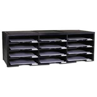 Storex Literature Organizer, 12 Section, 10 5/8 X 13 3/10 X 31 2/5, Black