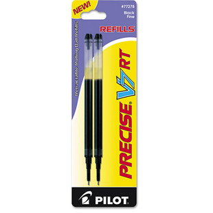 Refill For Pilot Precise V7 Rt Rolling Ball, Fine Conical Tip, Black Ink, 2/pack
