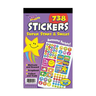 Sticker Assortment Pack, Super Smiles And Stars, Assorted Colors, 738 Stickers/pad