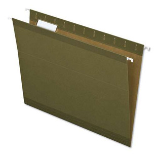 Earthwise By Pendaflex 100% Recycled Colored Hanging File Folders, Letter Size, 1/5-cut Tab, Standard Green, 25/box