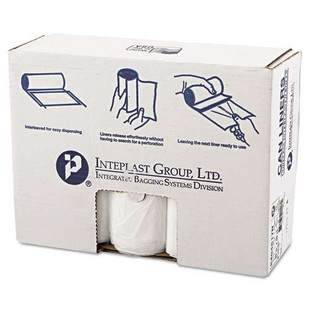 High-density Interleaved Commercial Can Liners, 45 Gal, 17 Microns, 40" X 48", Clear, 250/carton