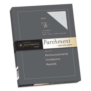 Parchment Specialty Paper, 24 Lb, 8.5 X 11, Gray, 100/pack