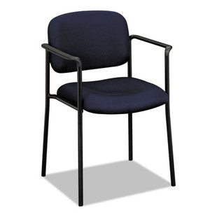 Vl616 Stacking Guest Chair With Arms, Supports Up To 250 Lb, Navy Seat/back, Black Base