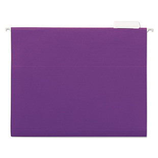 Deluxe Bright Color Hanging File Folders, Letter Size, 1/5-cut Tab, Violet, 25/box