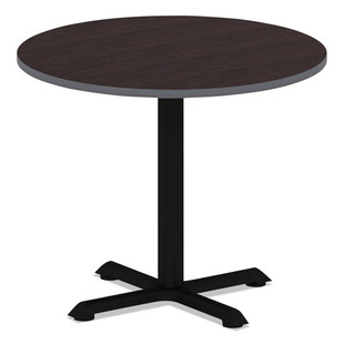 Reversible Laminate Table Top, Round, 35.38w X 35.38d, Espresso/walnut