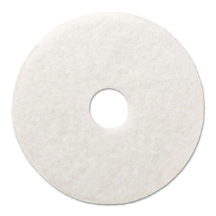 Polishing Floor Pads, 13" Diameter, White, 5/carton