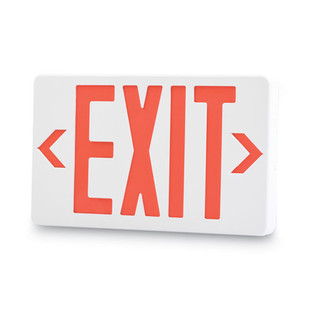 Led Exit Sign, Polycarbonate, 12 1/4" X 2 1/2" X 8 3/4", White