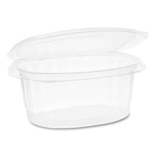 Earthchoice Recycled Pet Hinged Container, 32 Oz, 7.31 X 5.88 X 3.25, Clear, 280/carton