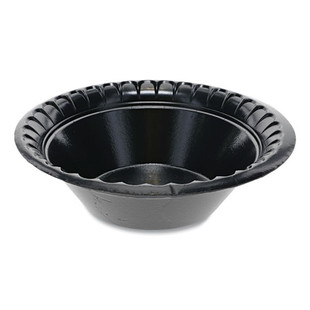 Placesetter Deluxe Laminated Foam Dinnerware, Bowl, 12 Oz, 6" Dia, Black, 1,000/carton