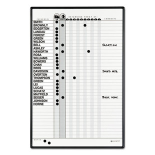 Magnetic Employee In/out Board, Porcelain, 24 X 36, Gray/black Aluminum Frame