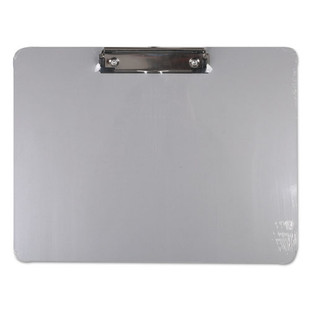 Plastic Brushed Aluminum Clipboard, Landscape Orientation, 0.5" Clip Capacity, Holds 11 X 8.5 Sheets, Silver