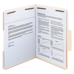 Supertab Reinforced Guide Height Fastener Folders, 2 Fasteners, Letter Size, 14-pt Manila Exterior, 50/box