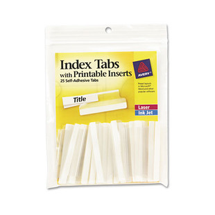 Insertable Index Tabs With Printable Inserts, 1/5-cut Tabs, Clear, 2" Wide, 25/pack